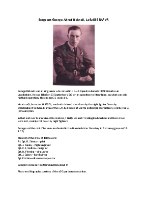 A preview of a PDF biography for Bicknell, George Alfred